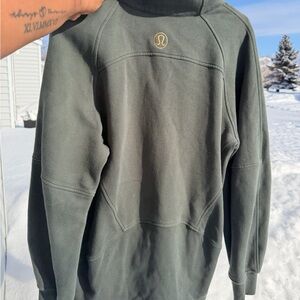 Forest Green & Gold Funnel Neck Lululemon Scuba